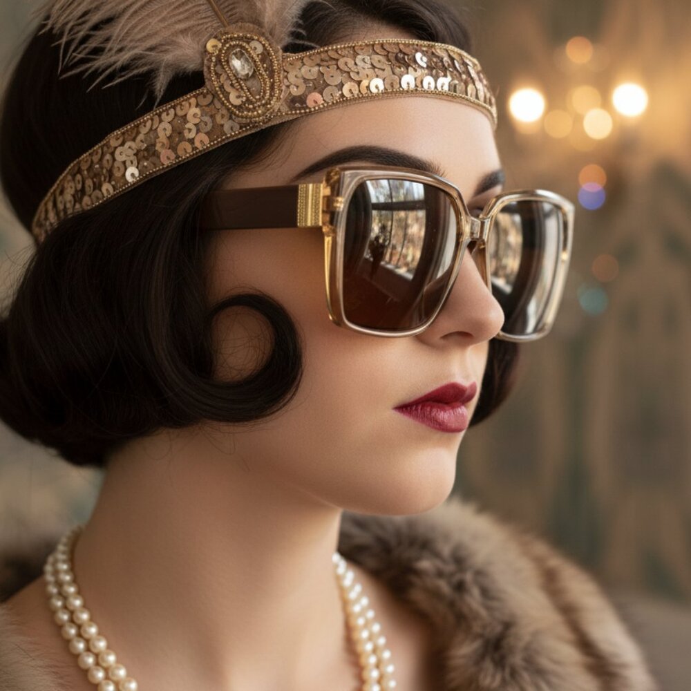 NEW Glamour Girl Oversized Trendy Designer Style Sunglasses - Taupe